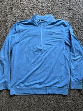 Travis Mathew Light Blue Quarter-Zip Sweater